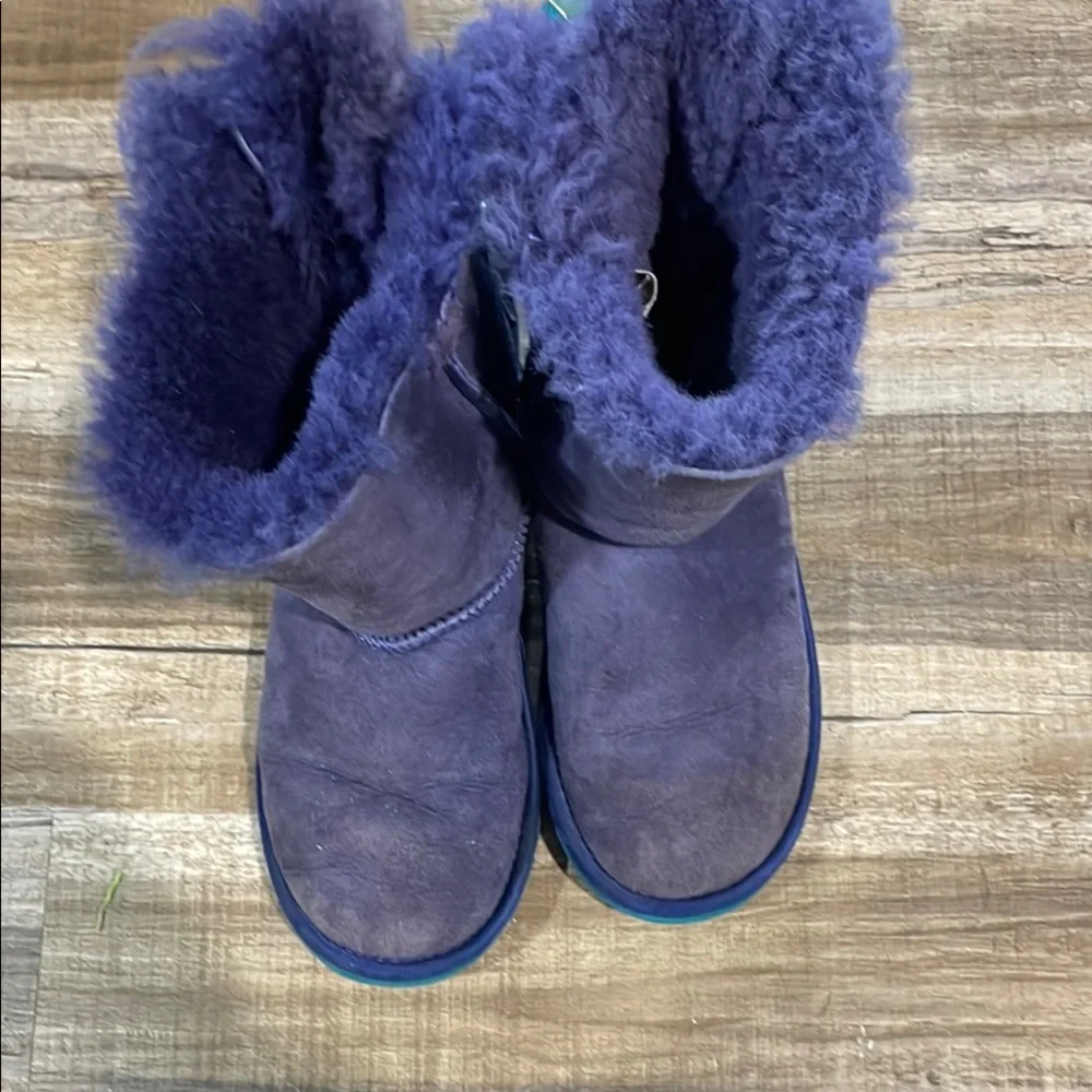 UGG Kids' Purple Boots with Green Accents - Picture 4 of 4